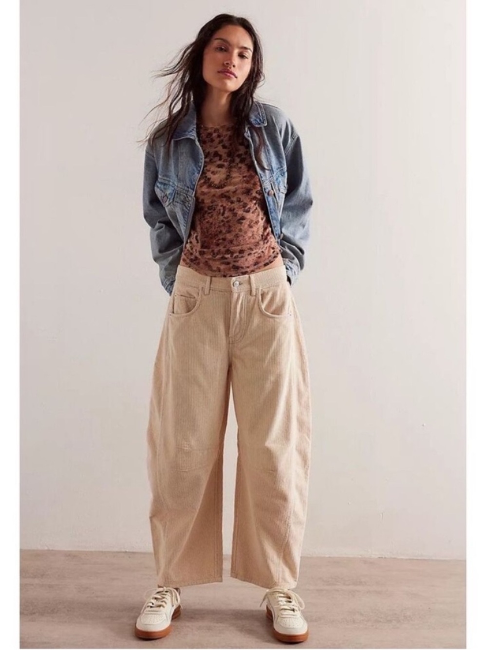 Free People We The Free World Good Luck Mid-Rise Cord Barrel Jeans
